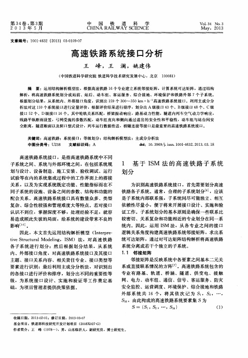 高速铁路系统接口分析