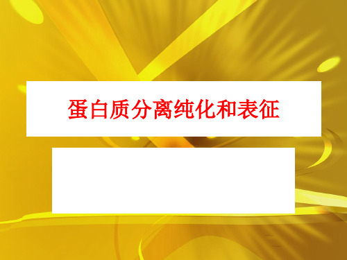 蛋白质分离纯化和表征