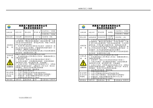 风险告知警示牌内容