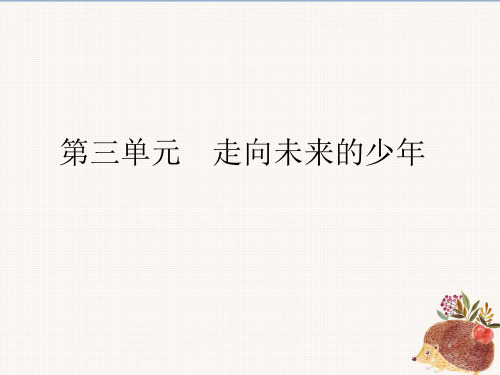 【2021中考道德与法治】九下第三单元走向未来的少年 考点突破