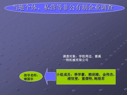 当地个体、私营等非公有制企业