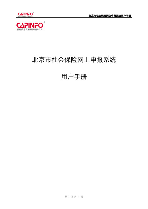 某市社会保险网上申报系统用户手册(DOC 45页)