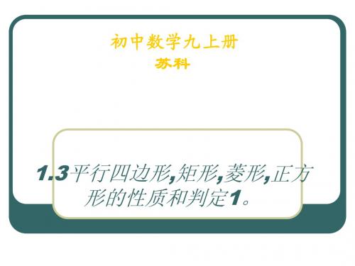 1.3平行四边形,矩形,菱形,正方形的性质和判定1