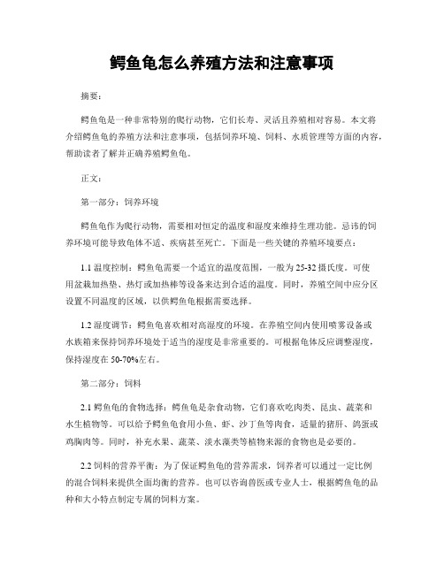 鳄鱼龟怎么养殖方法和注意事项