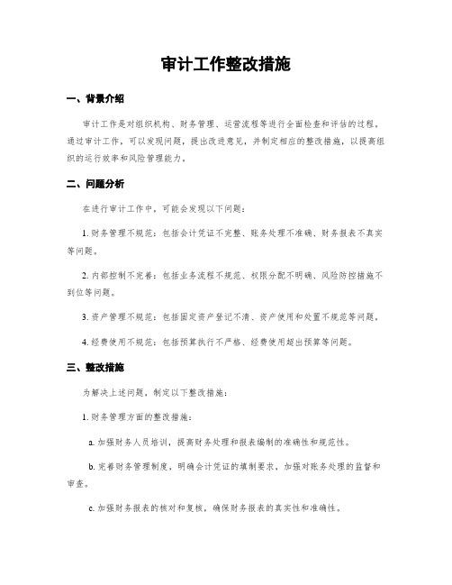 审计工作整改措施