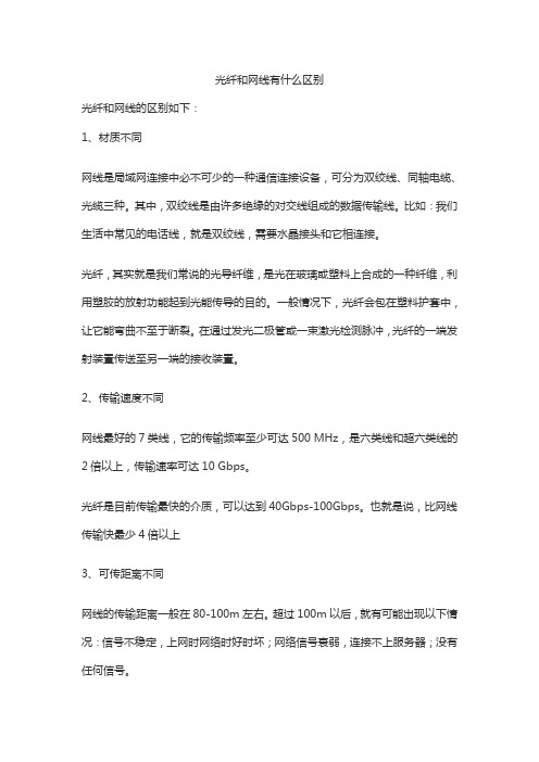 光纤和网线有什么区别