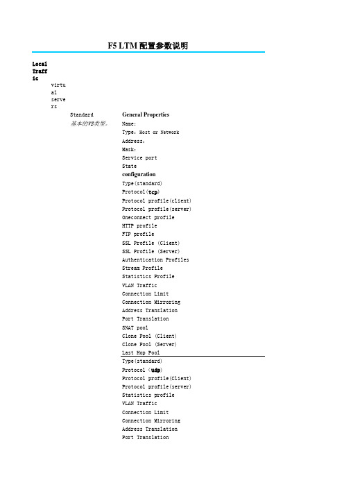 F5-LTM配置参数说明