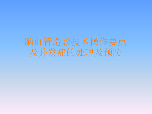 脑血管造影PPT课件