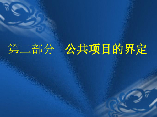 公共项目管理与评估——公共项目的界定