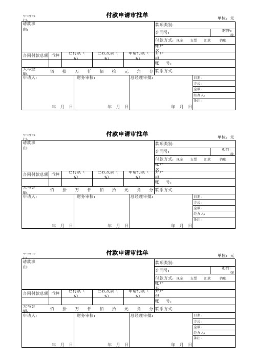 付款申请审批单(精品)