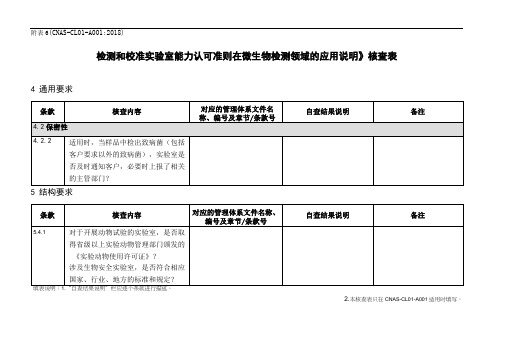 CNAS-CL01-A001：2018(微生物)