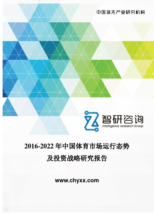 2016-2022年中国体育市场运行态势报告