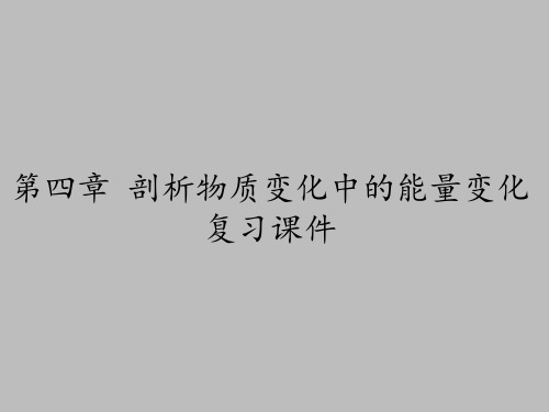 上海科学技术出版社高中化学一年级第一学期：第四章 剖析物质变化中的能量变化 复习课件