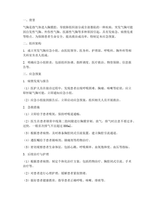 突发气胸应急预案