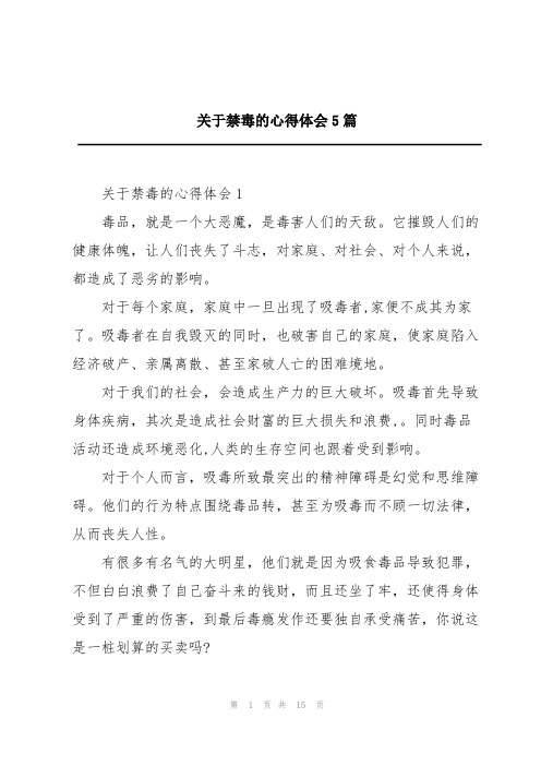 关于禁毒的心得体会5篇