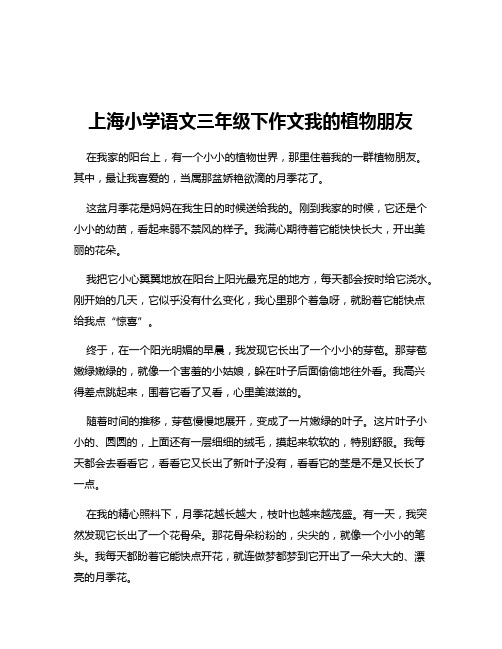 上海小学语文三年级下作文我的植物朋友