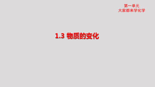 2024年秋新科粤版九年级化学上册 1.3 物质的变化(课件)