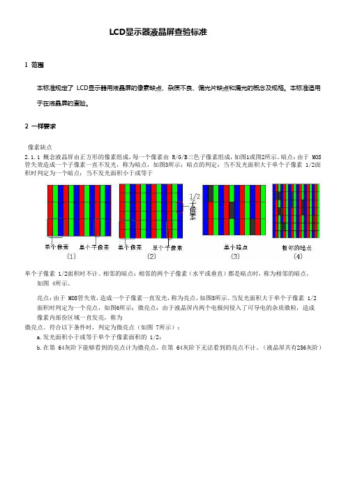 液晶屏查验标准