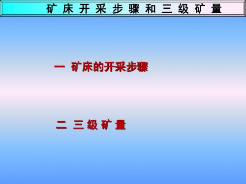 03矿床开采步骤和三级矿量教程