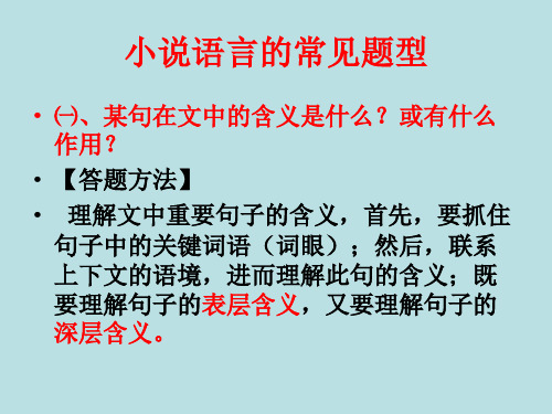 小说语言的常见题型(8)