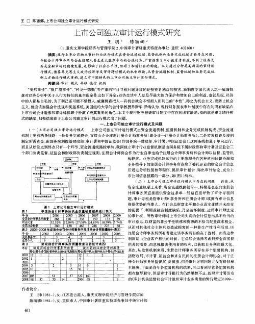 上市公司独立审计运行模式研究