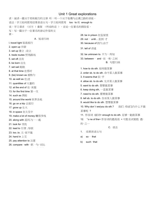 牛津深圳版九年级下英语教材短语句型知识点总结汇总