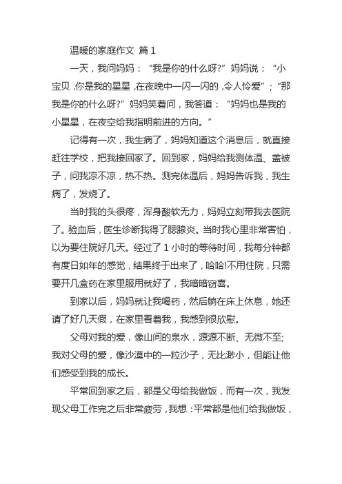 温馨的家庭二年级作文