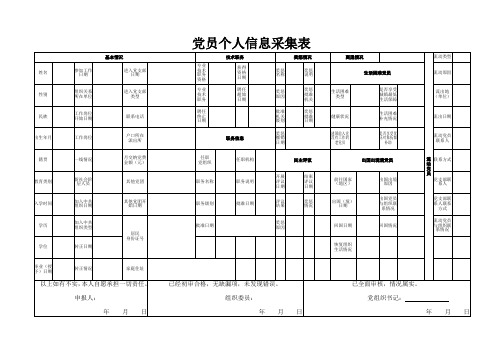 党员个人信息采集表