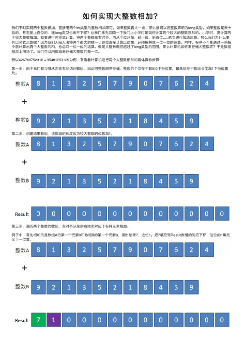 如何实现大整数相加？