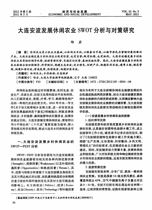 大连安波发展休闲农业SWOT分析与对策研究