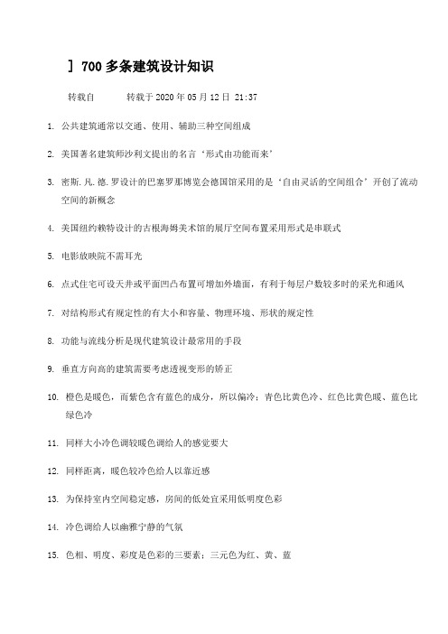 700条建设设计知识