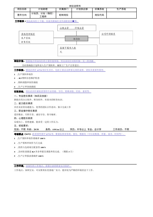 岗位说明书(打单员)