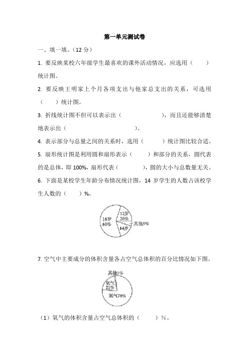 苏教版六年级数学下册 1-6单元检测试卷(含答案)