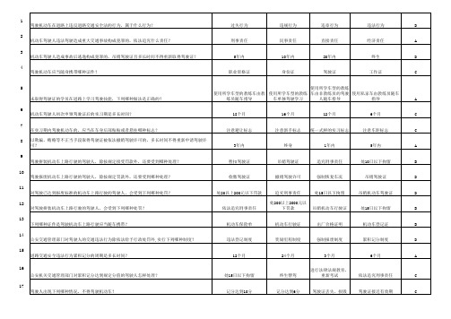 2013年最新驾照理论考试最新版文字选择