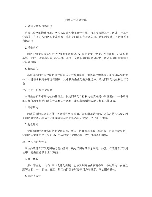 网站运营方案建议