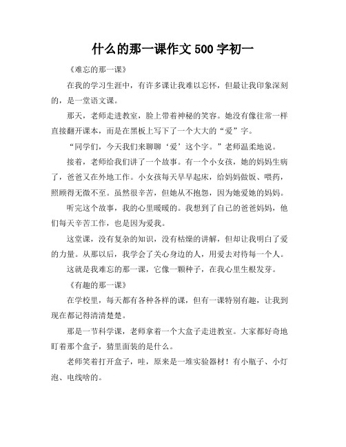 什么的那一课作文500字初一