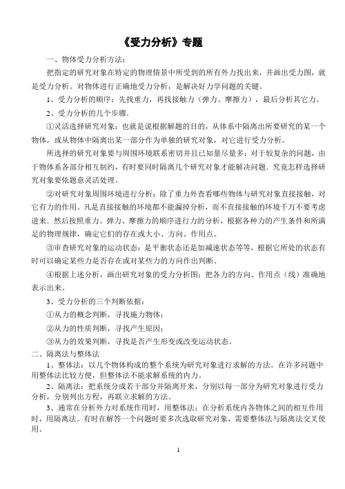 高一物理受力分析专题_