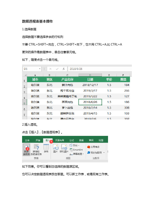 数据透视表基本操作