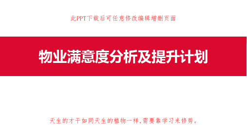 物业满意度分析及提升计划PPT