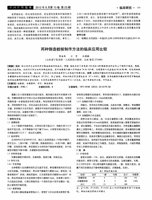 两种铸造桩核制作方法的临床应用比较