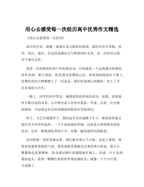 用心去感受每一次经历高中优秀作文精选