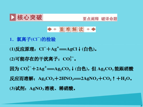 高中化学  离子检验