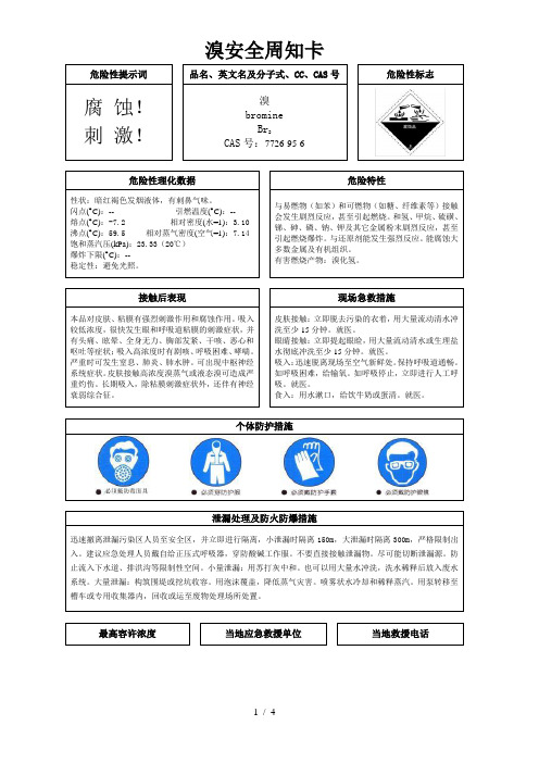 溴安全周知卡-原料