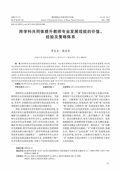 跨学科共同体提升教师专业发展效能的价值、经验及策略体系