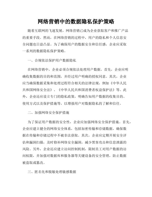 网络营销中的数据隐私保护策略