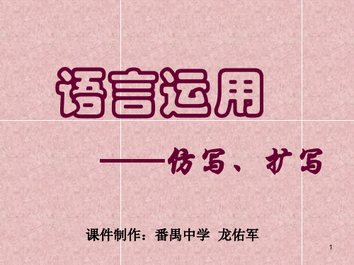 【高考语文】高考复习语言运用——仿写、扩写ppt