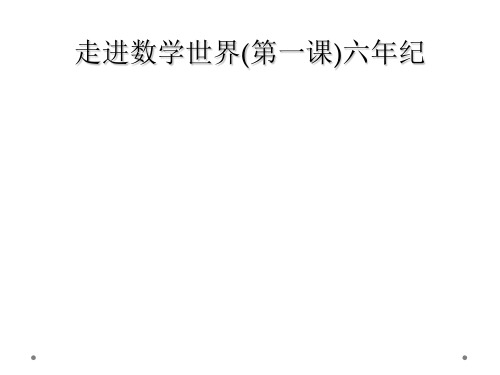 走进数学世界(第一课)六年纪
