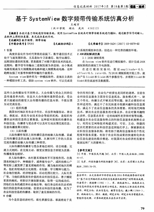 基于SystemView数字频带传输系统仿真分析