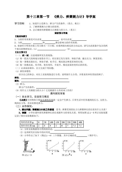 第十三章第一节弹力和弹簧测力计