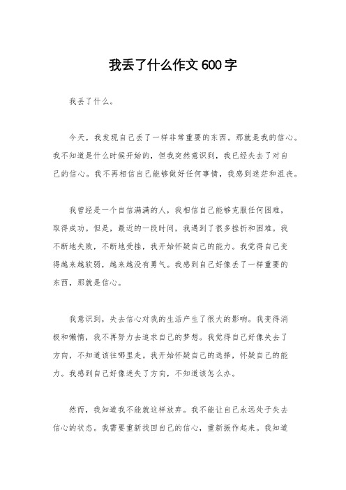 我丢了什么作文600字